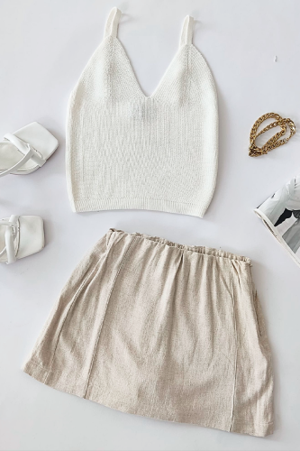 SET LUNA KNIT -SHORT LINO